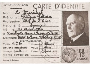 fac simile carte identite petain