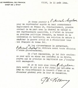 Message du 11 août 1944